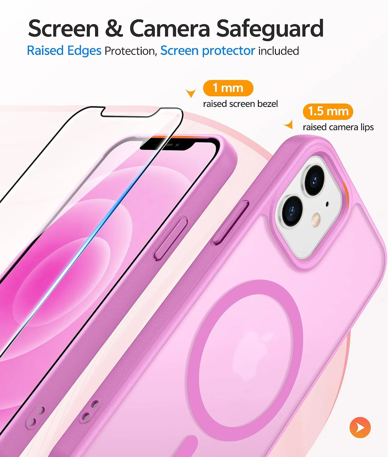 FNTCASE for iPhone 12/12 Pro Case, Fit for Magsafe, Pink
