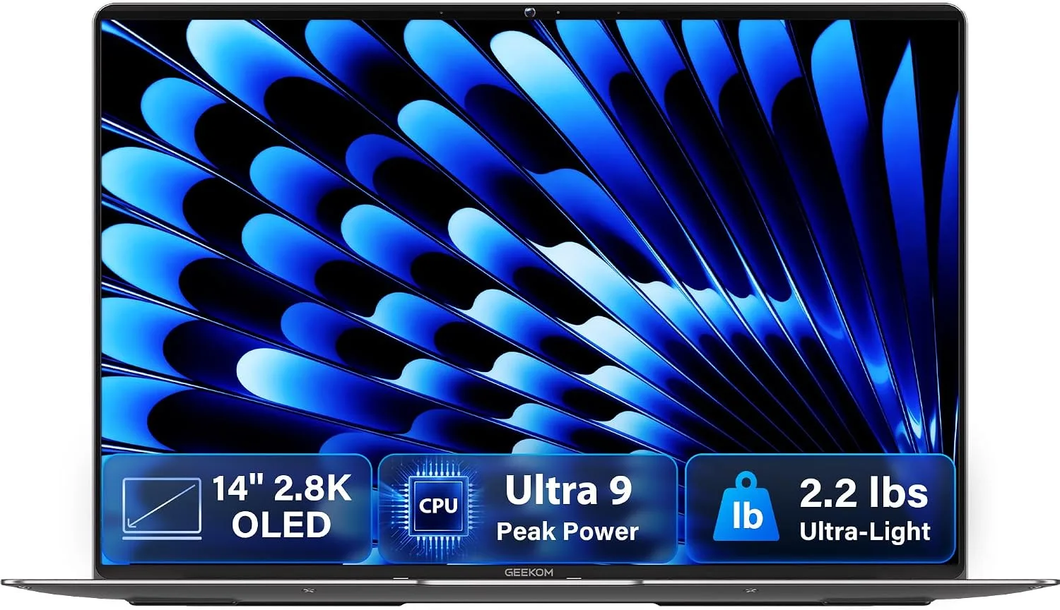 GEEKOM GeekBook X14 Pro Laptop, 2.2 lb Ultra Thin 14" 2.8K OLED Notebook