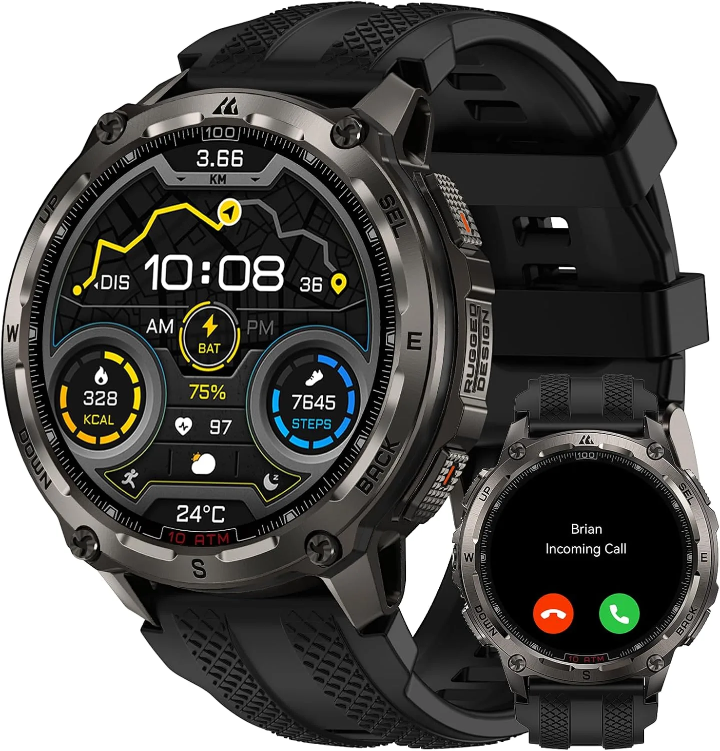 KOSPET Tank T4 Rugged Smart Watch, GPS & Offline Maps, 10ATM Waterproof