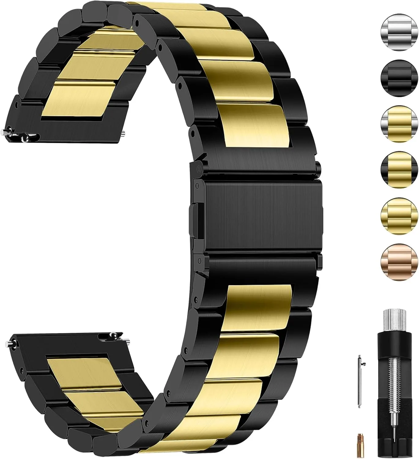 Fullmosa 20mm Quick Release Metal Watch Band for Garmin Samsung