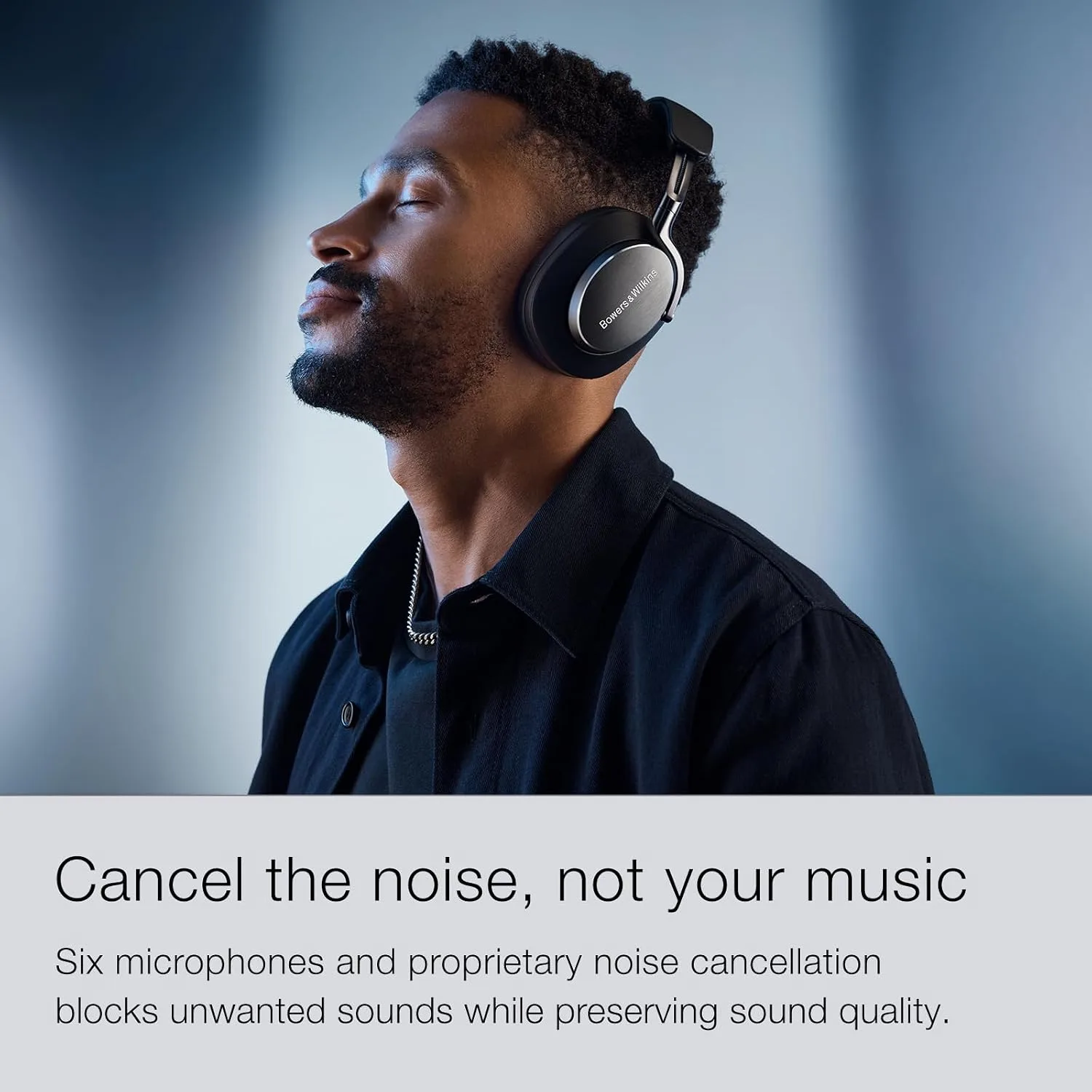 Bowers & Wilkins Px8 Over-Ear Wireless Headphones, Black, Nappa Leather