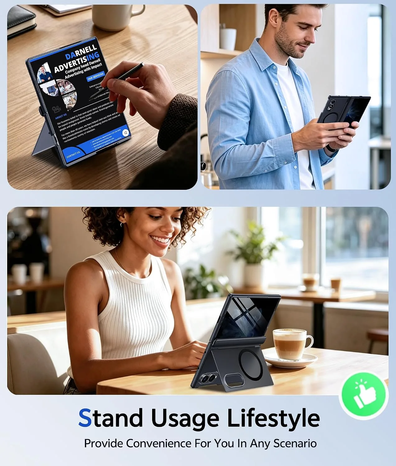 for Samsung Galaxy Z Fold 8 Case with Privacy Screen Protector