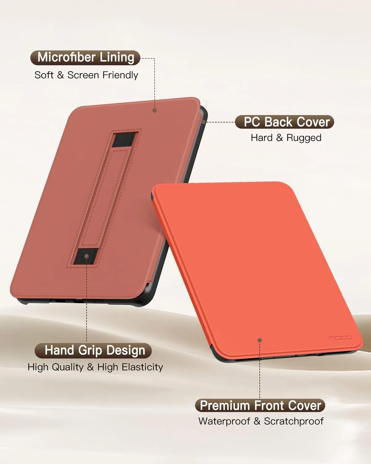 MoKo Case for 7" Kindle Paperwhite 12th Gen 2024 & Colorsoft, Orange