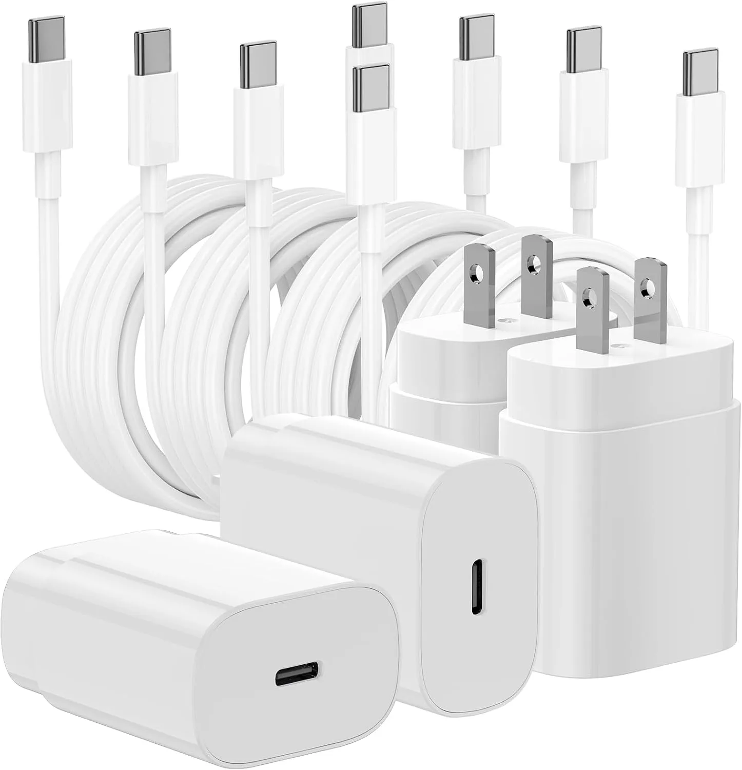 25W for iPhone 17 16 Charger Fast Charging,4 Pack USB C Wall Charger Block
