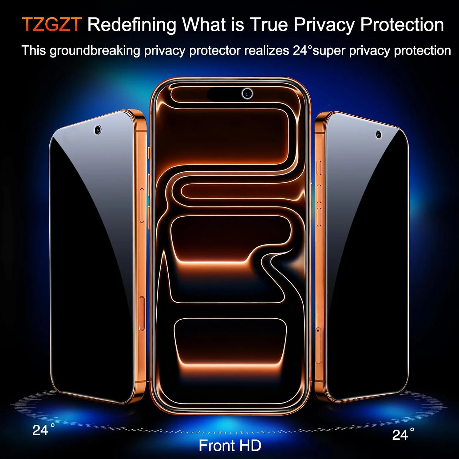 TZGZT Privacy Screen Protectors for iPhone 17 Pro Max, Tempered Glass, HD