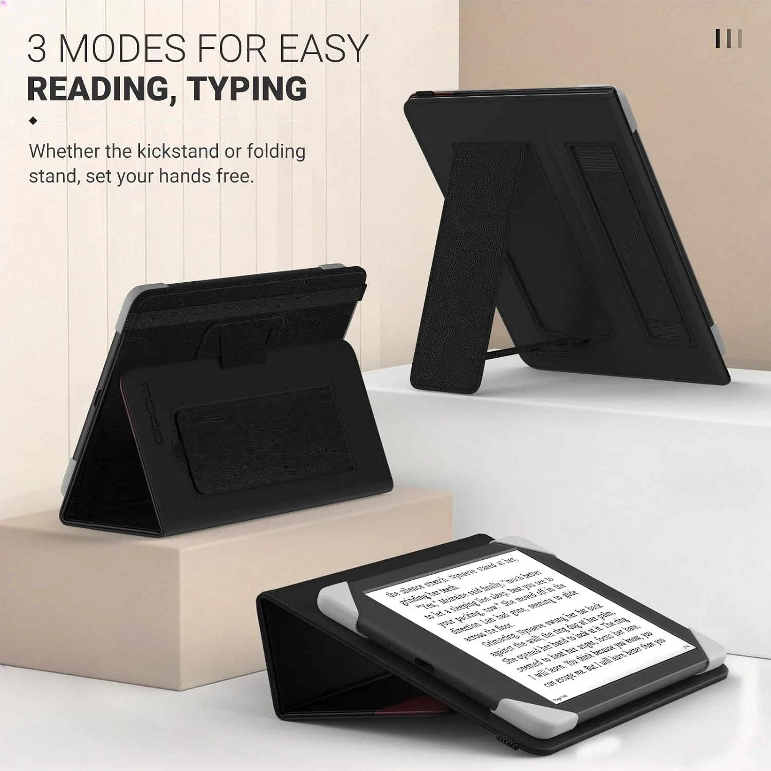 Moko Universal Case for 6 inch eReaders&Tablets, Black with Red Brown