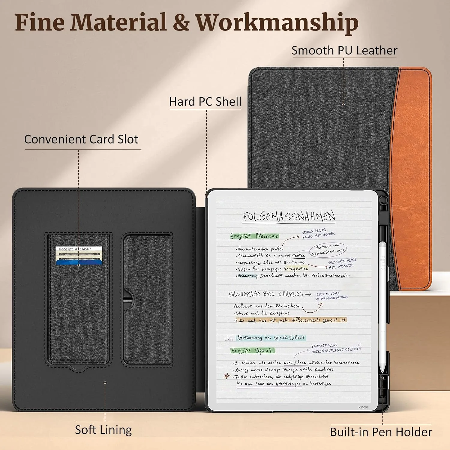 MoKo Stand Case for 11" Kindle Scribe 2025 3rd Generation, Dual Color