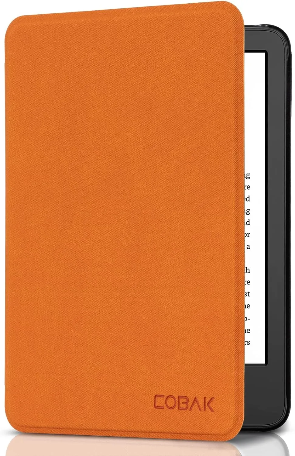 CoBak Case for All New 6 Inch E-Reader 2024 and 2022 (11 Generation) - PU Leather Smart Cover, Auto Sleep and Wake,Fabric Orange