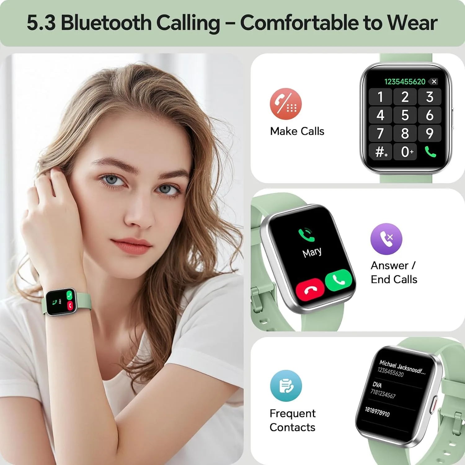 Smart Watches for Women Men, 1.85" Smart Watch Compatible iPhone/Samsung/Android (Answer/Make), Fitness Tracker Watch with Heart Rate/Sleep Monitor, Smartwatch 3ATM Waterproof 120+ Sport Modes, Alexa