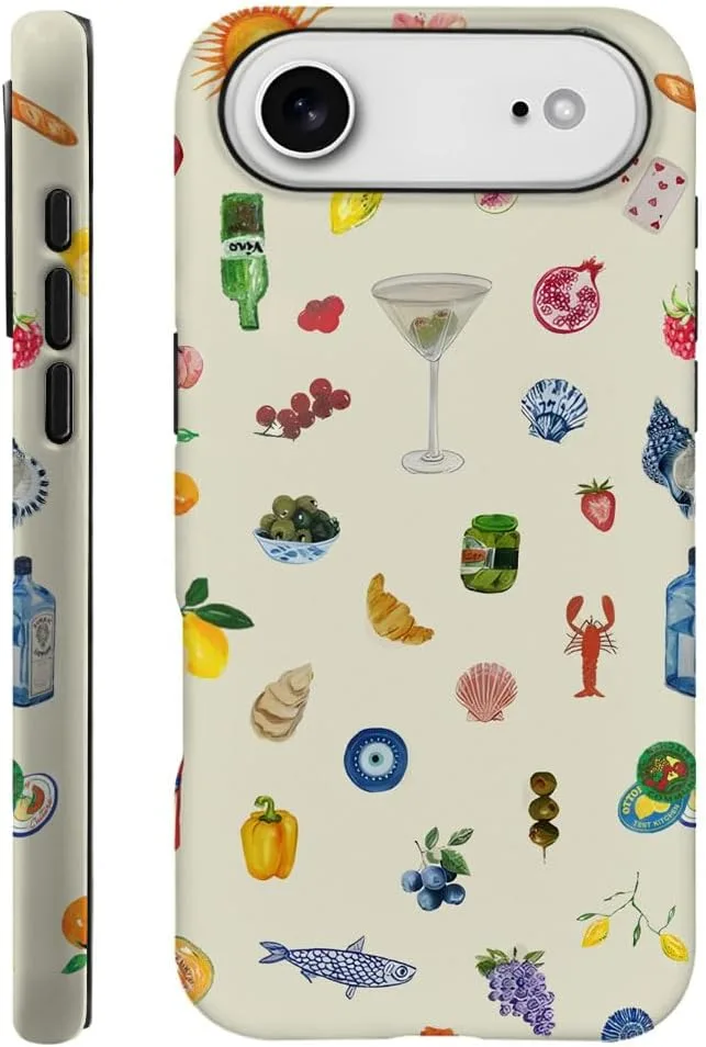 Case Compatible with iPhone 17 Air,Fall Prevention Hybrid 2-Layer Hard Shell Phone Cover for Girls Boys,Aesthetic Fruit Lily Flower Fish