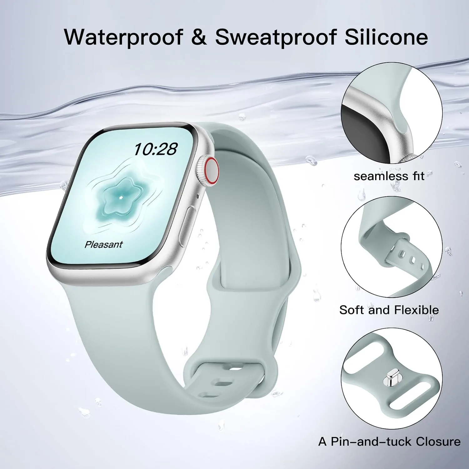 Sport Silicone Band Compatible with Apple Watch Bands for Women Men