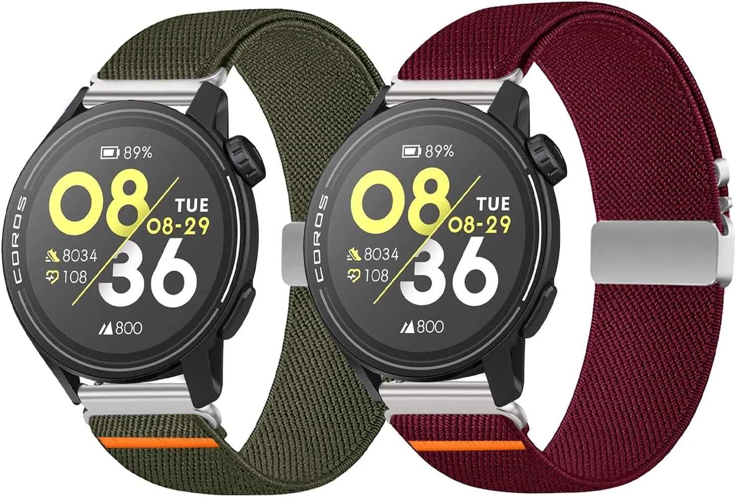 Nylon Bands 22mm Compatible with COROS PACE 3/APEX 4 42mm/APEX Pro/APEX 2 Pro/APEX 46mm/PACE Pro Adjustable Sport Replacement Straps for Women Men