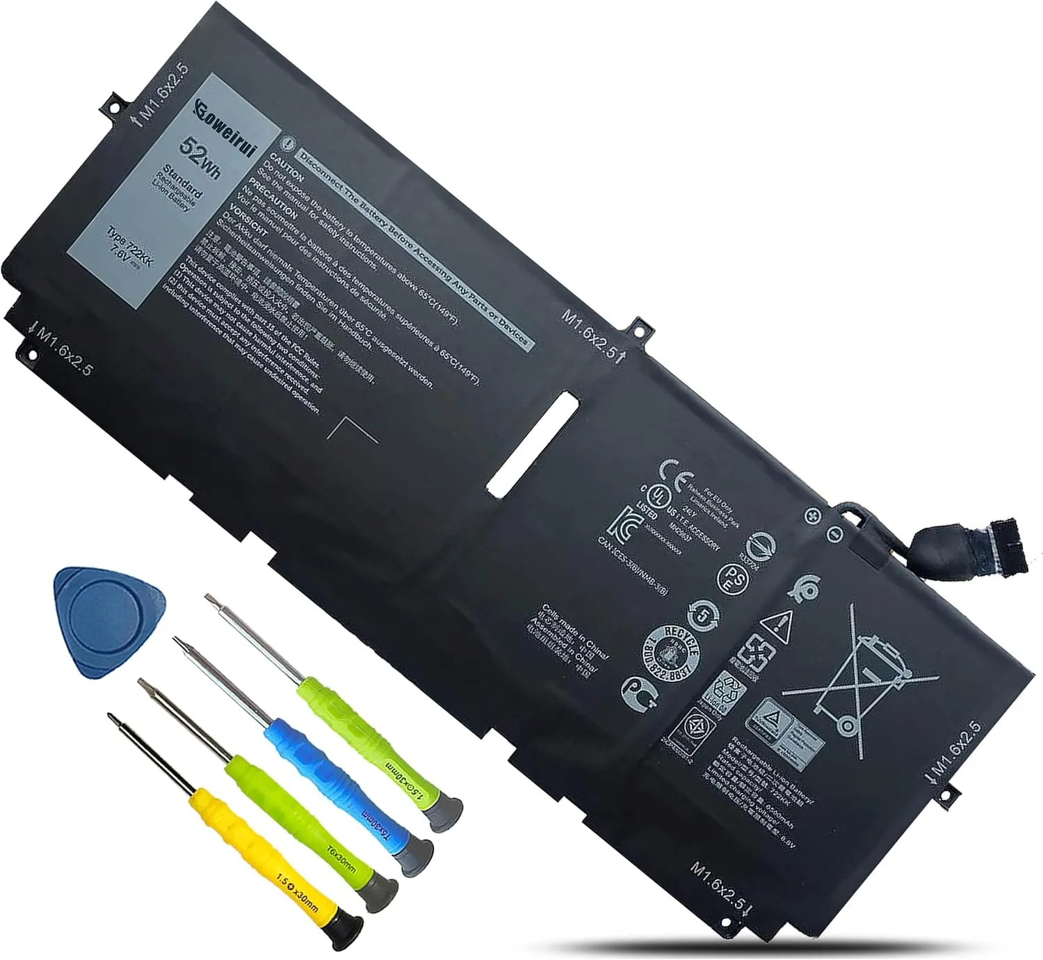722KK Laptop Battery for Dell XPS 13 9300 9310 9380 (2020 Edition)