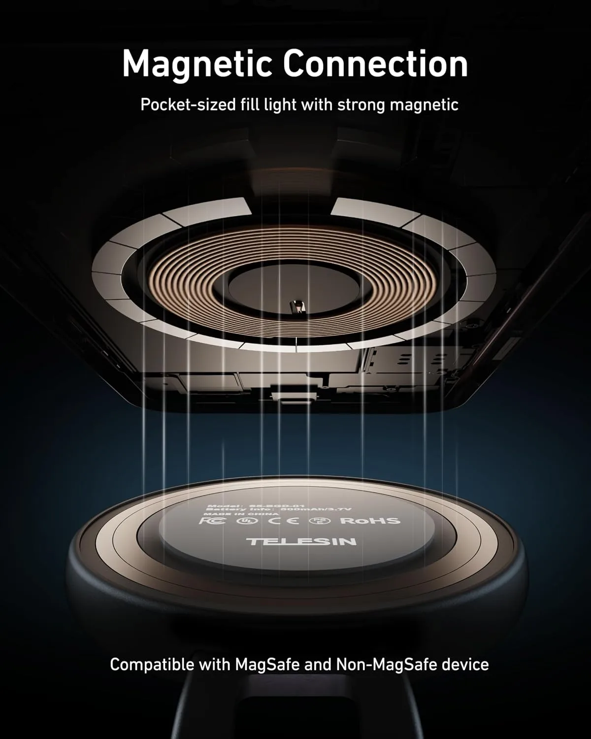 TELESIN C03 Strong Magnetic Phone Selfie Light for iPhone Magsafe