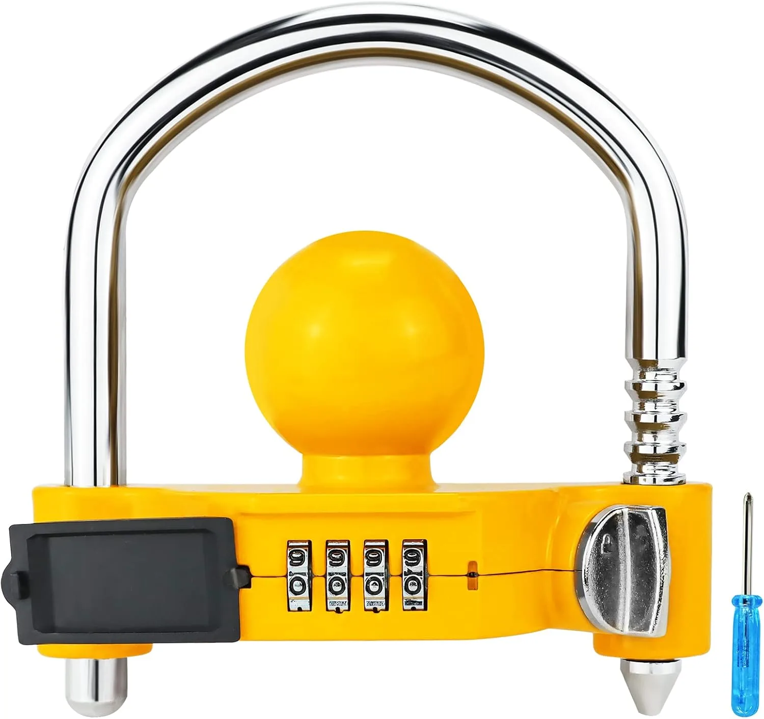Candado para enganche Funmit con combinación universal amarillo