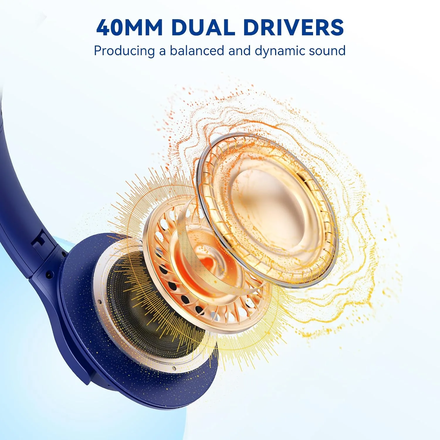 KVIDIO Bluetooth Headphones Wireless Over Ear Headsets 65H Playtime