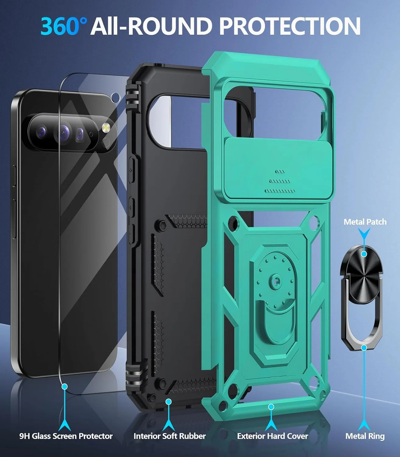 Taisairu for Google Pixel 11 Pro XL Case with Screen Protector,Mint Green