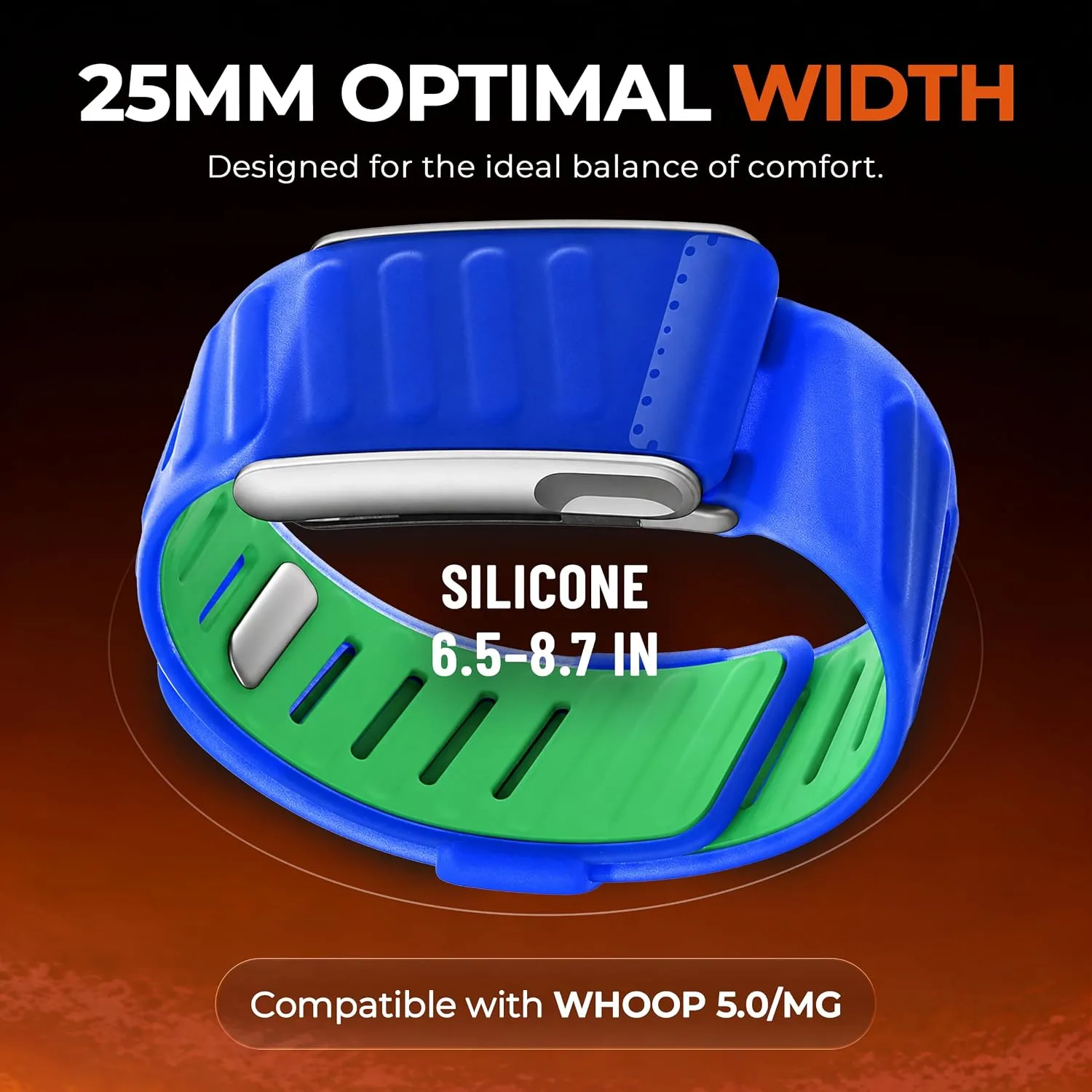 DADO Silicone Sport Replacement Band Compatible with WHOOP 5.0, One, Peak, and Life Fitness Tracker – Breathable, Durable & Comfortable | Not for Whoop Gen 4