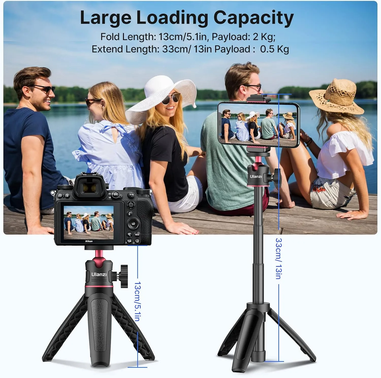 ULANZI MT-08 Mini Extension Pole Tripod for Phone Camera