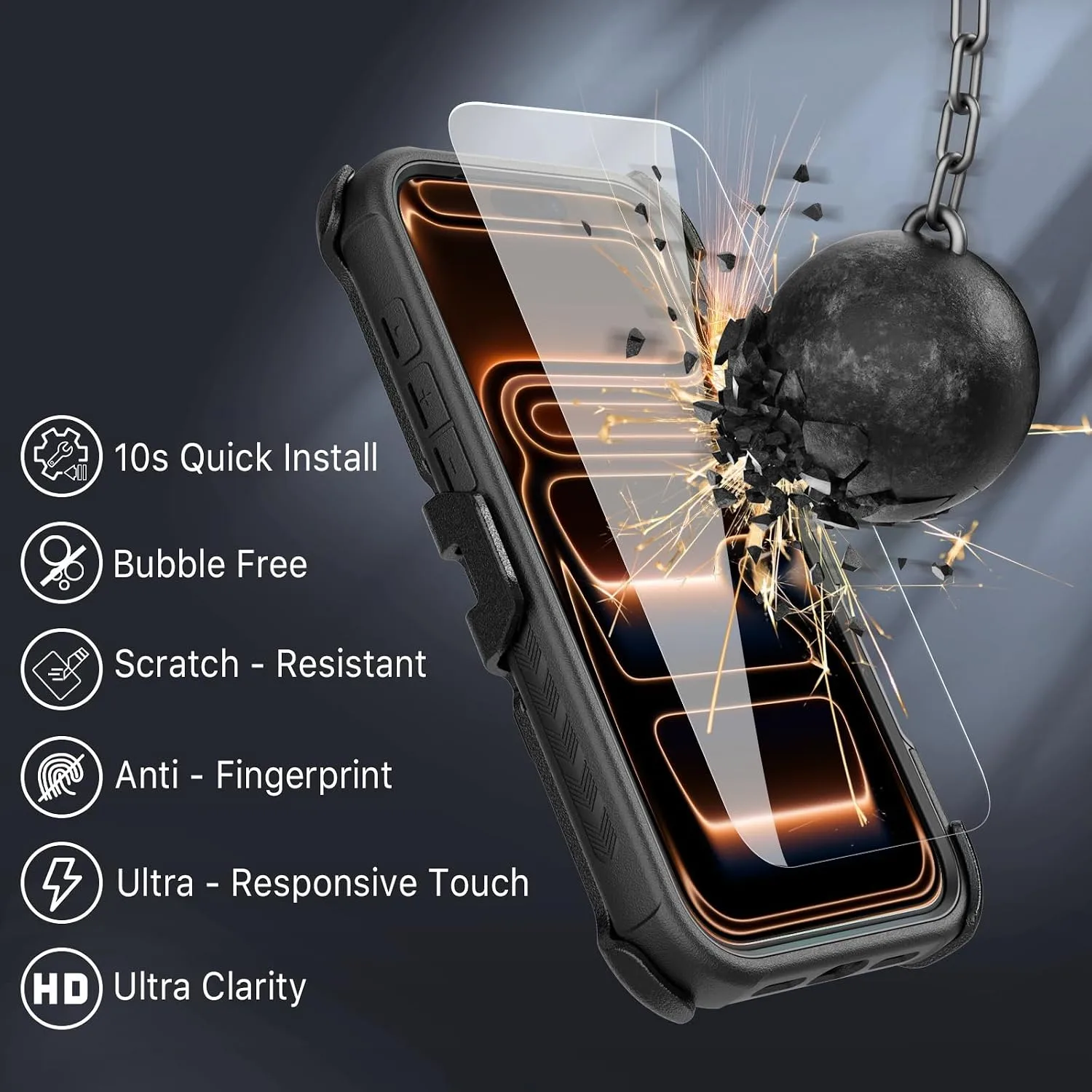 M MYBAT PRO for iPhone 17 Pro Max Case with Belt Clip Holster Black