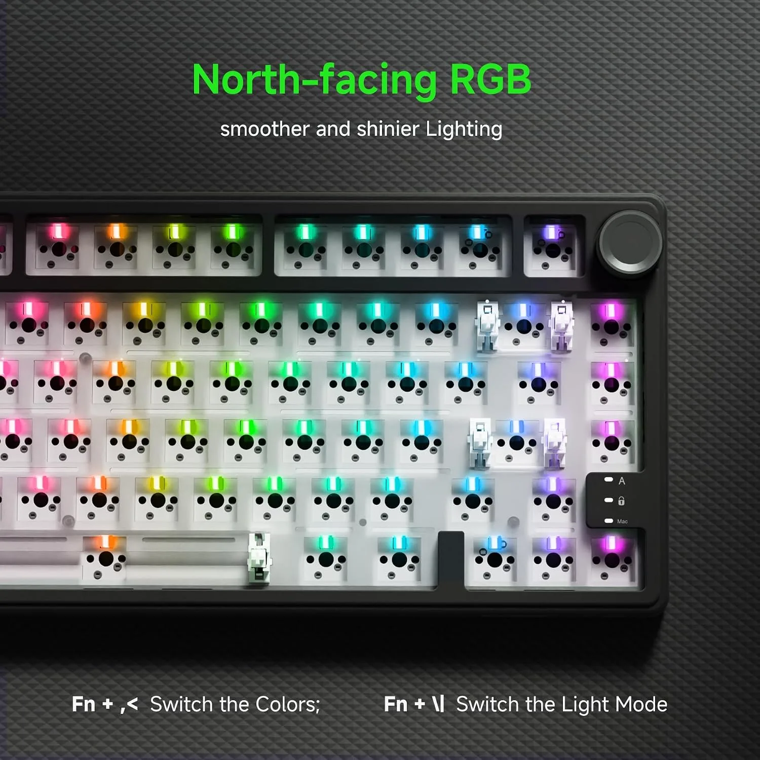 RK ROYAL KLUDGE R75 Wired Mechanical Gaming Keyboard, 75% Hot-Swap Mechanical Keyboard Volume Knob, Soft Pre-lubed Tactile Brown Switch