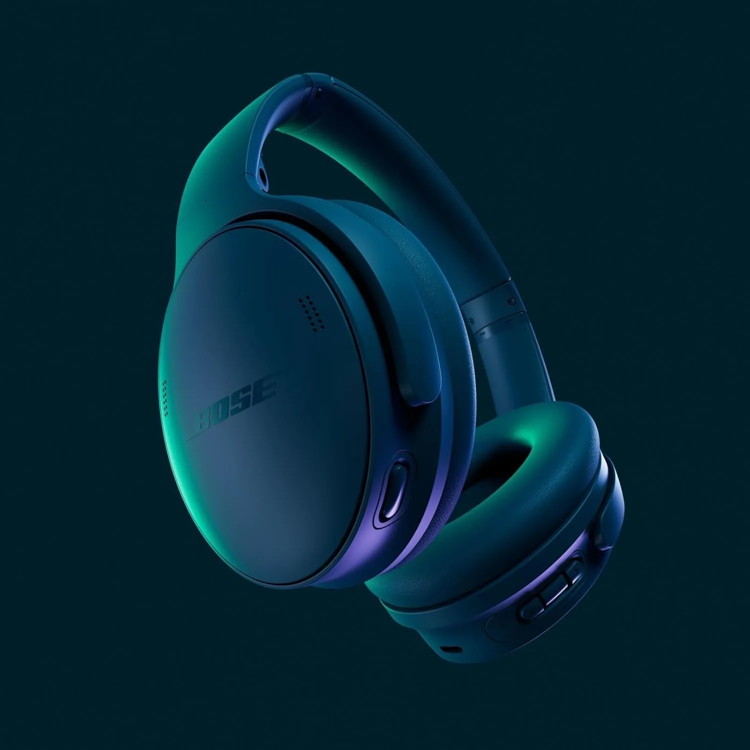 Bose QuietComfort Headphones Bundle with Fast Charger - Wireless Bluetooth Over-Ear Noise Cancelling Headphones with Mic, USB-C Charging, Deep Bass, Up to 24 Hours Playtime (Twilight Blue)