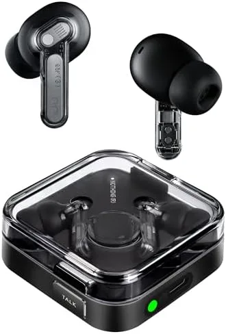 Nothing Ear (3) Wireless Earbuds Super Mic 45dB Hybrid Active Noise Cancelling Bluetooth Headphones Hi-Res 6 Mics, 12mm Dynamic Bass Boost, Dual Connect ANC Sport Ear Buds for iPhone Android, Black