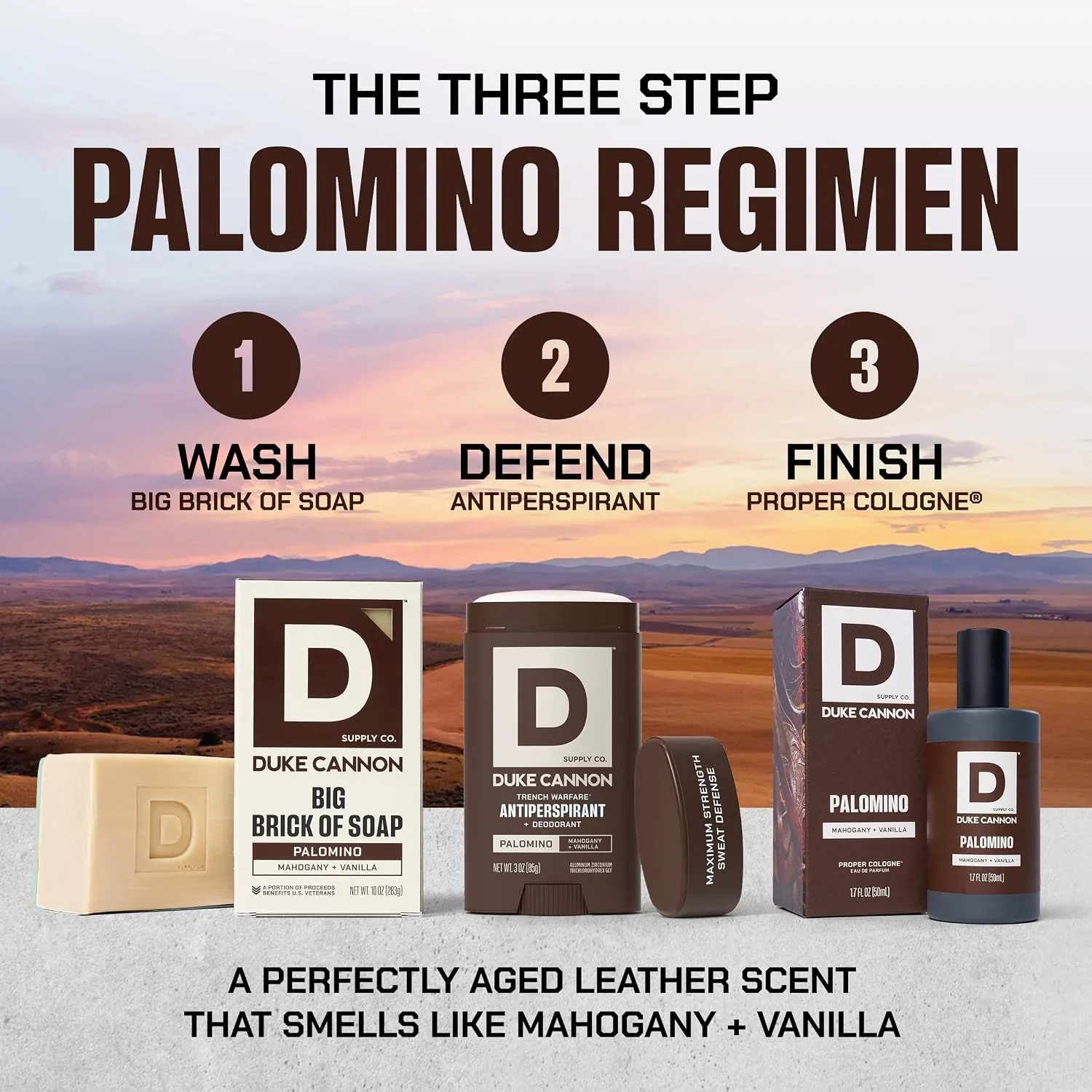 Duke Cannon Supply Co. Proper Cologne Sampler Scent Map - (3 Pack) 0.3 fl oz - Eau de Parfum Cologne for Men - Sawtooth, Huron + Midway Scents - Classic, Masculine Fragrances