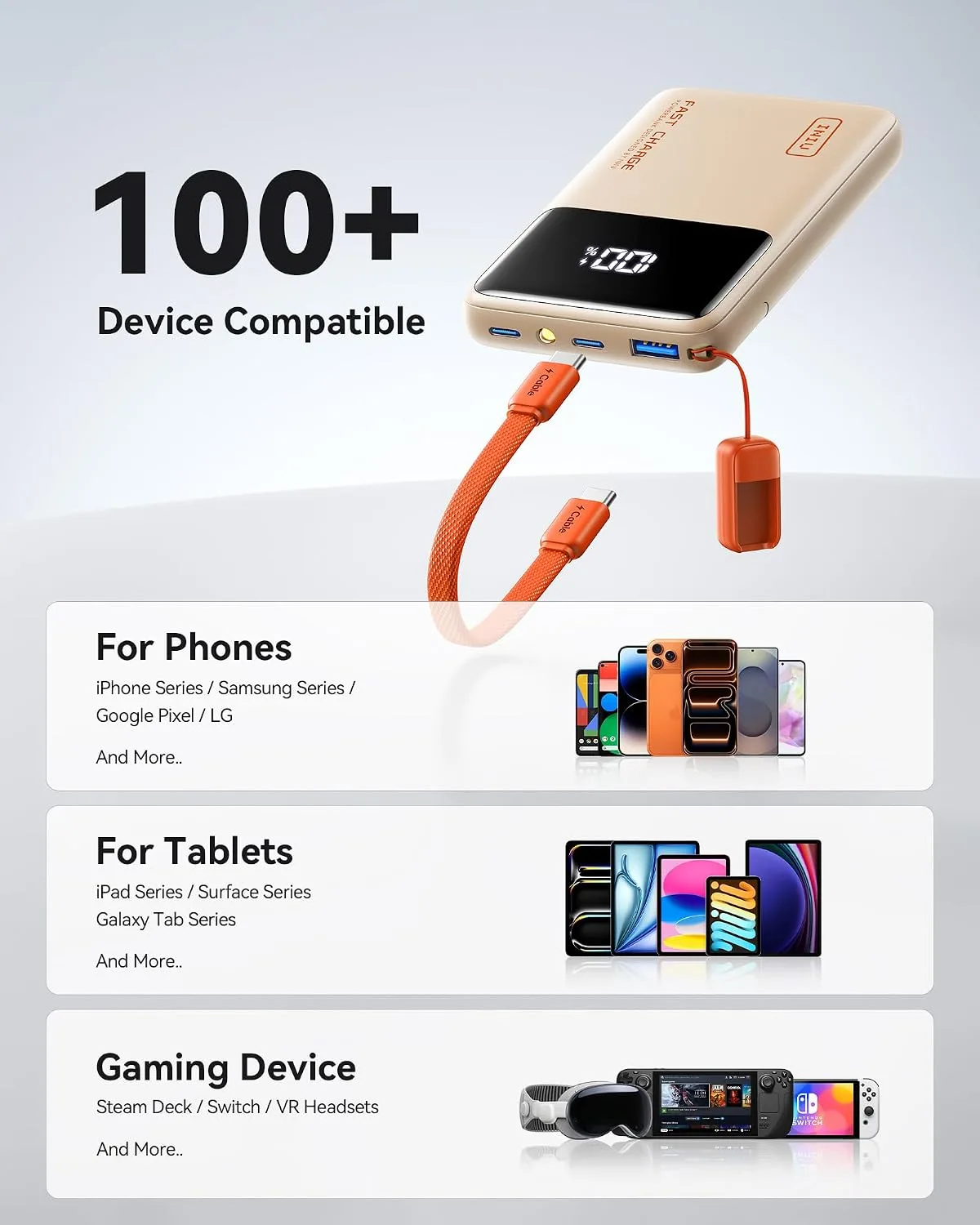 INIU Power Bank, Compact 10000mAh 45W PD Fast Charging Portable Charger