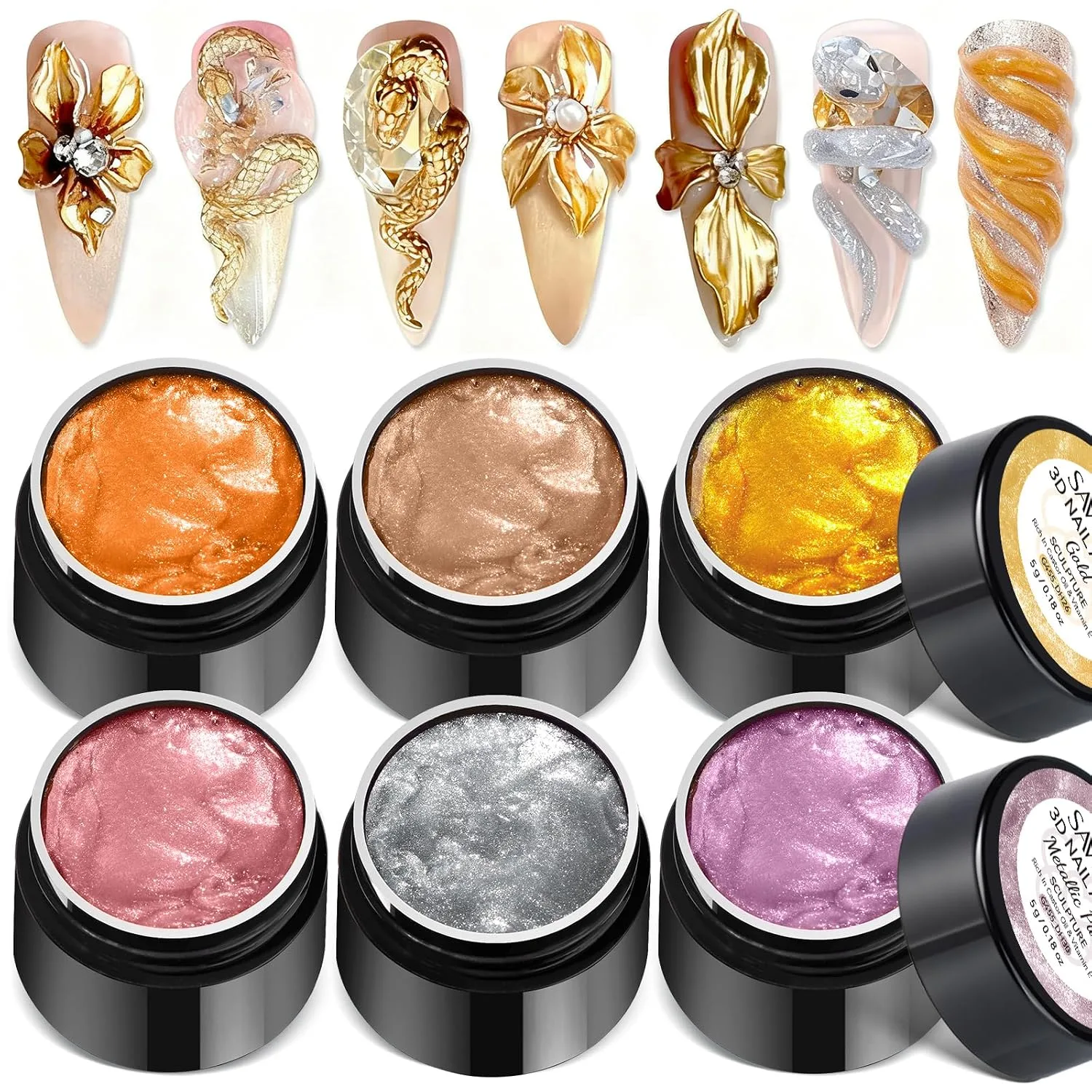 Gel Escultor para Uñas Saviland 3D Sculpture Gel Set sin Capa Pegajosa