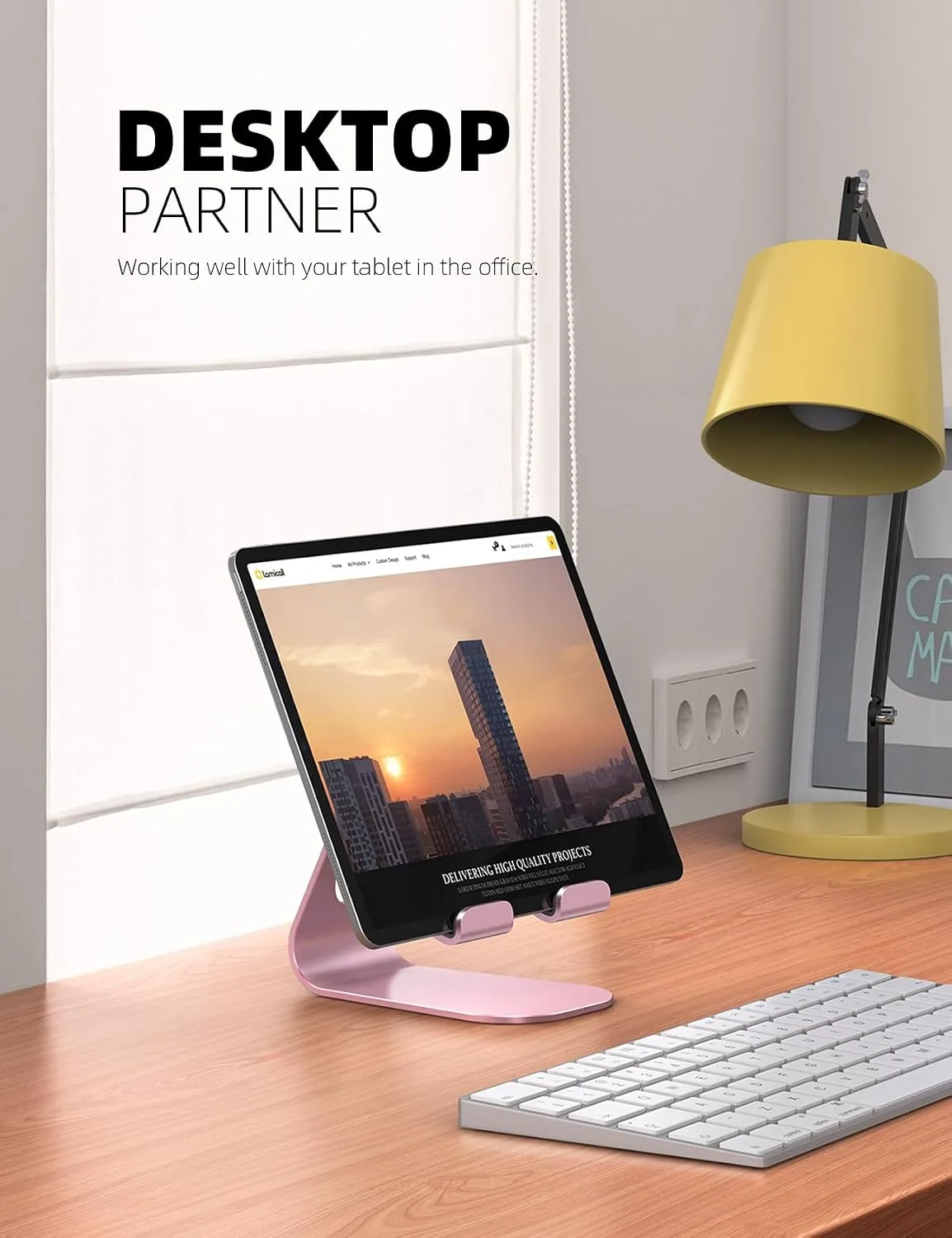 Lamicall iPad Stand Adjustable Tablet Holder, Sturdy Aluminum, Multi-Angle