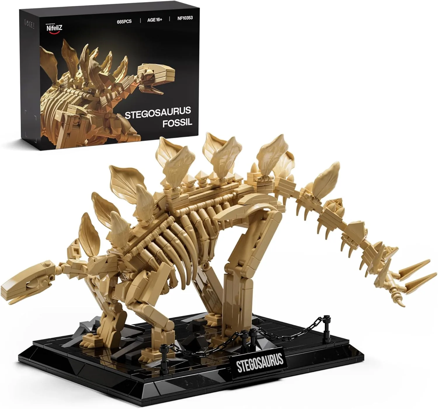 Nifeliz Stegosaurus Dinosaur Fossil Building Set, NF10353