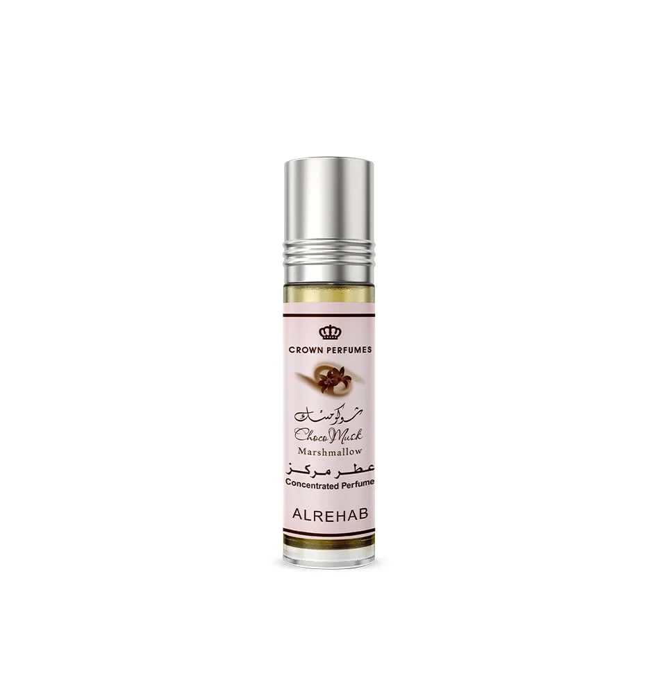 Al Rehab Choco Musk Marshmallow – Sweet Chocolate-Vanilla Concentrated Perfume Oil Roll-On for Unisex, 0.2 Ounce / 6ml