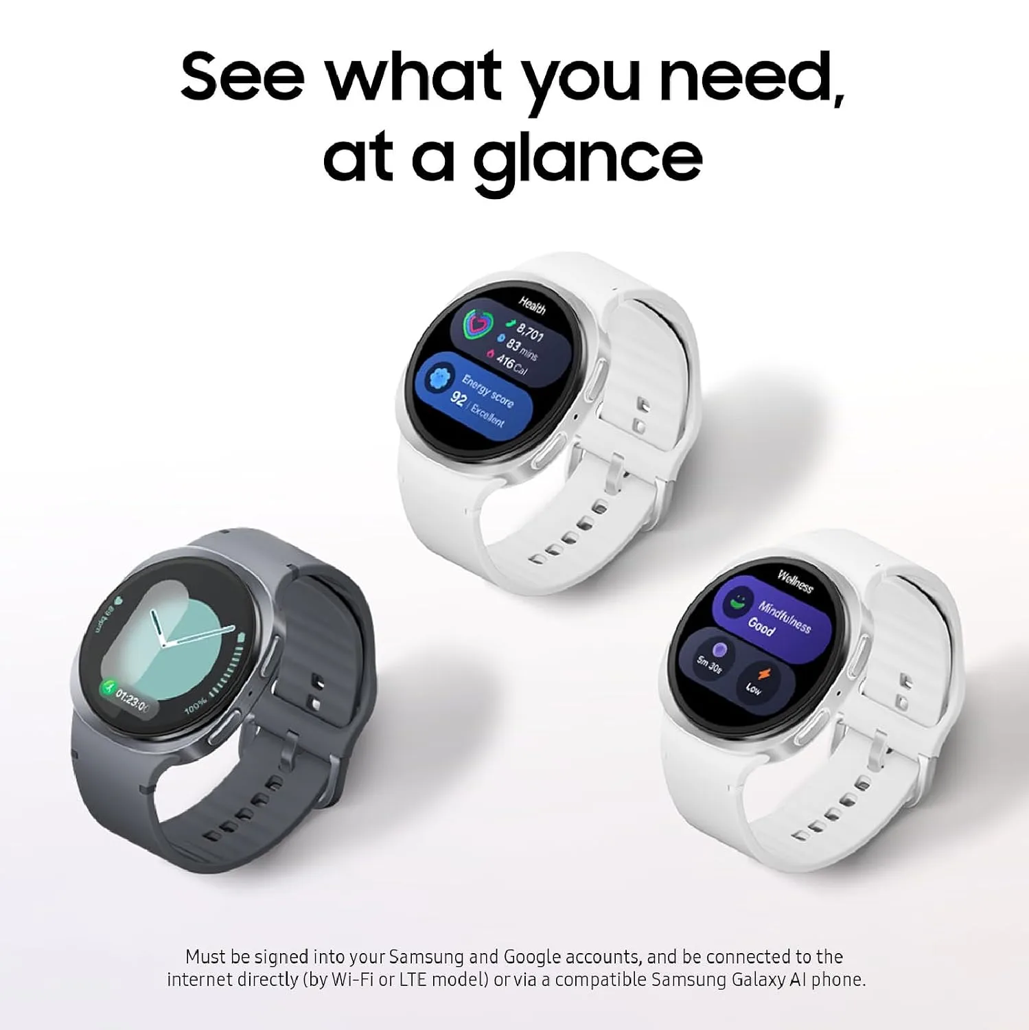 Samsung Galaxy Watch 8 44mm Bluetooth Smartwatch, Cushion Design, Rotating Bezel, Quick Button, Sleep Coaching, Now Bar, Running Coach, Energy Score,Graphite [US Version,Amazon Exclusive 2Yr Warranty]