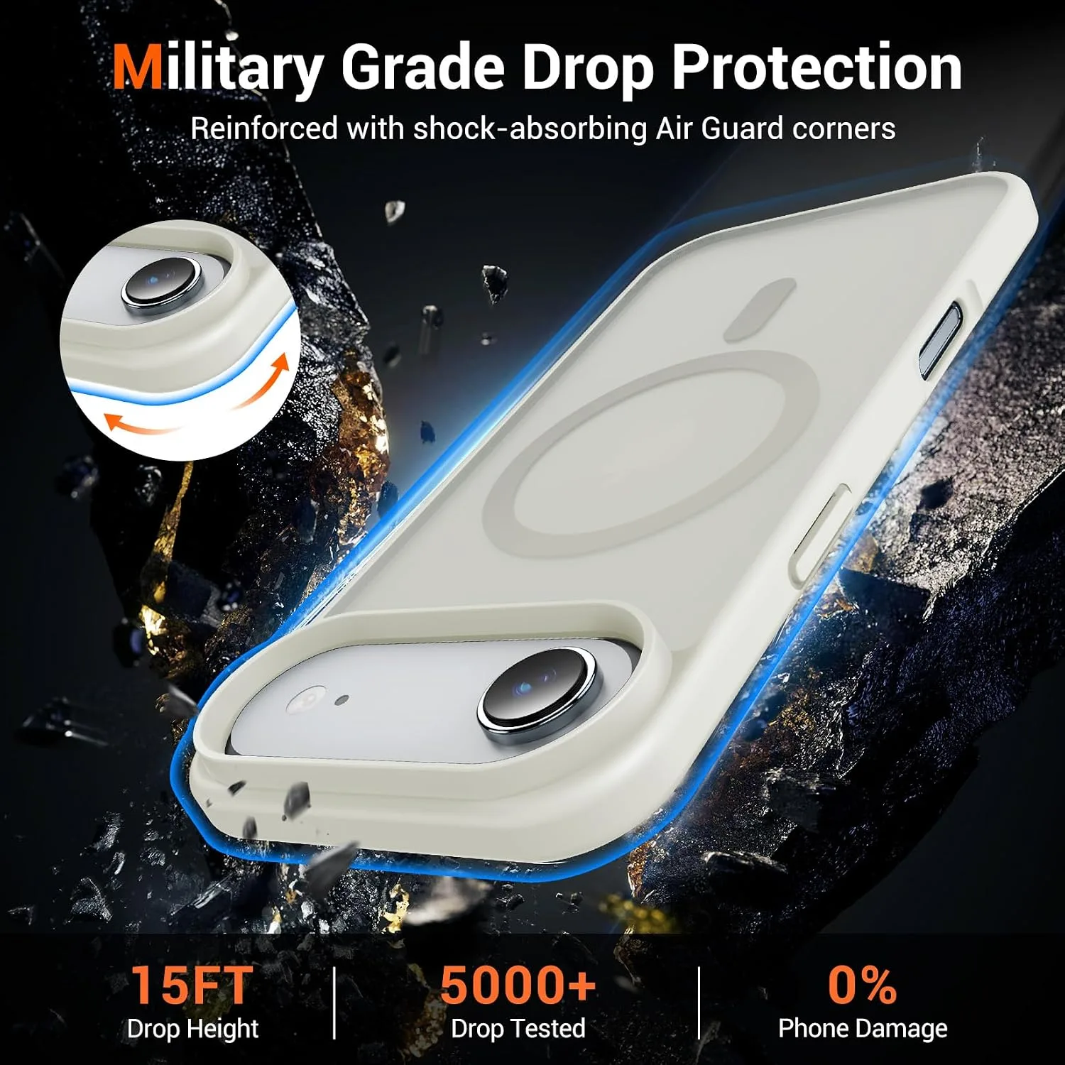 Temdan for iPhone AIR Case with Screen Protector Antique White