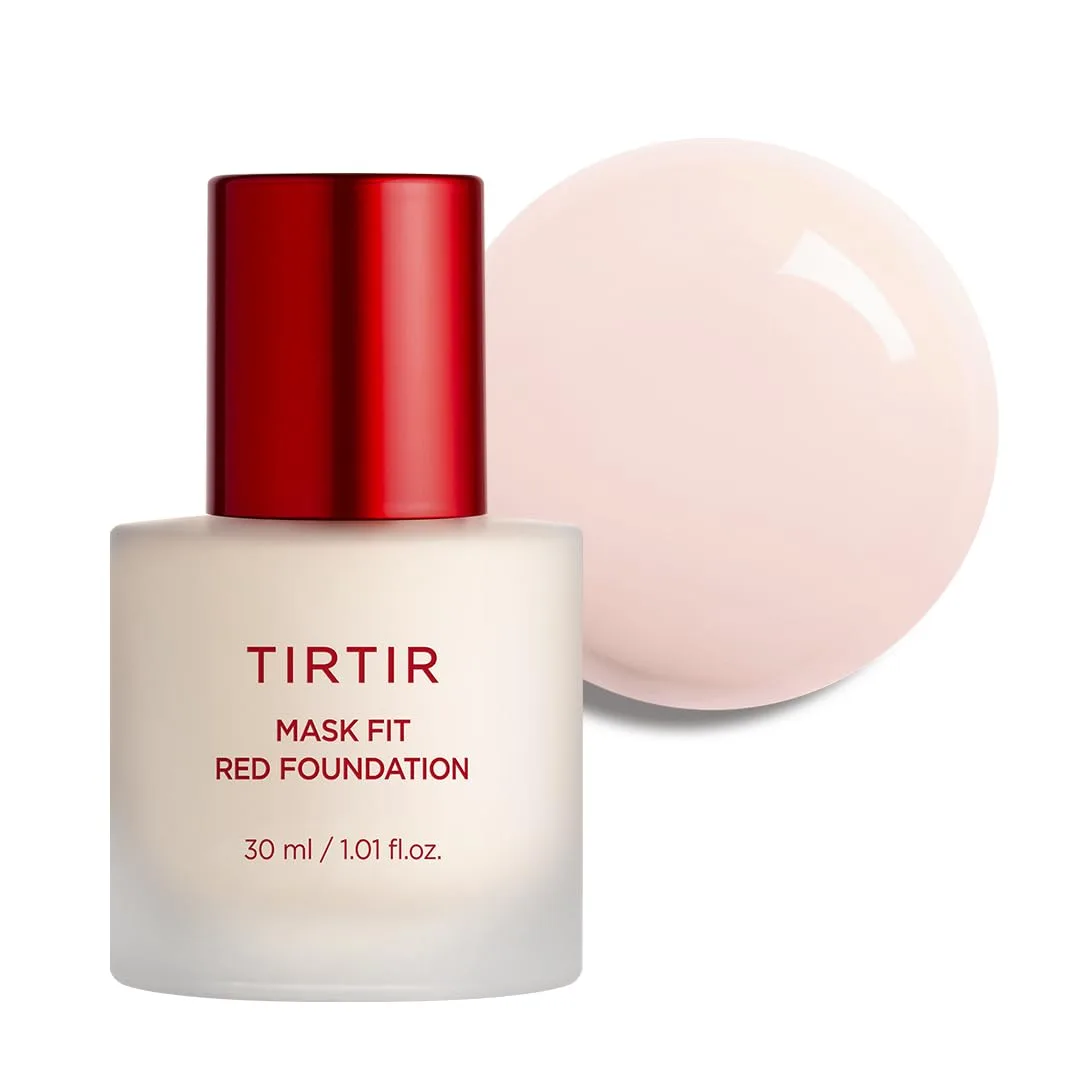 TIRTIR Mask Fit Red FoundationㅣLong Lasting Flawless Coverage, Energy Essence, Lightweight, Hydrating, Pore-Blurring, Breathable Satin Finish, Makeup, Radiant Skin, #11C Cool Rosy, 1.01 Fl Oz