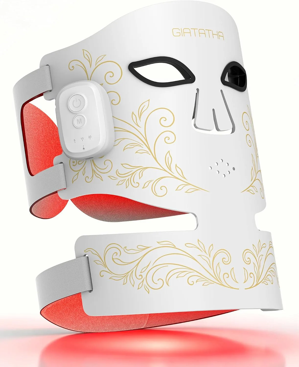 Wireless Red Light Therapy Mask for Face & Neck, Red Blue, 416 LEDs