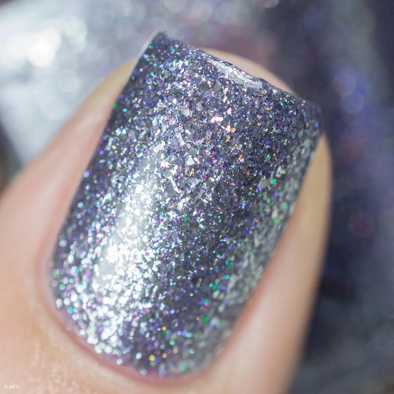 ILNP Bulletproof Symphony - Medium Periwinkle Metallic Holographic Nail Polish