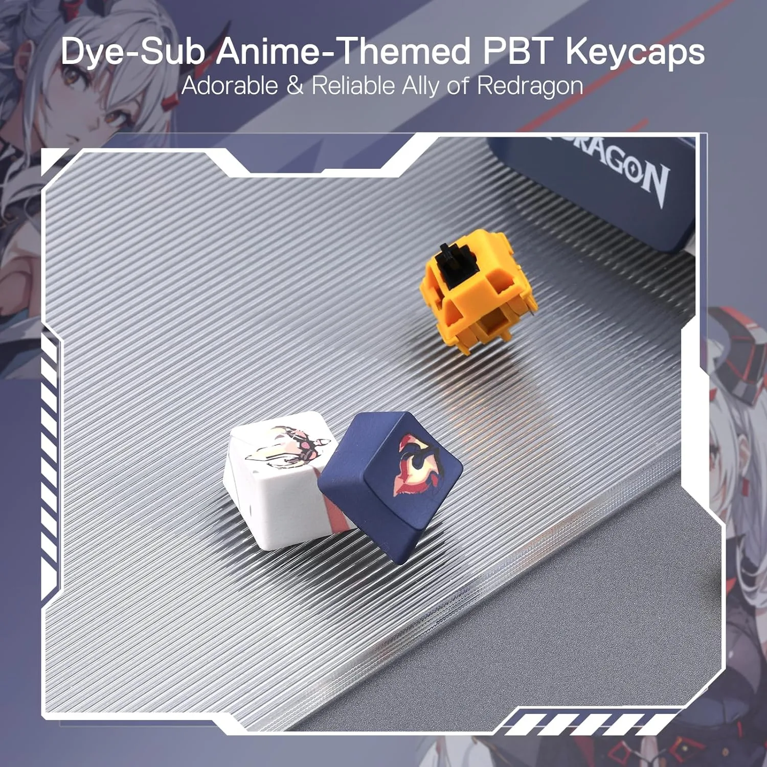 Redragon K686 PRO Wireless RGB Gasket Gaming Keyboard, Dye-Sub Anime Keycap