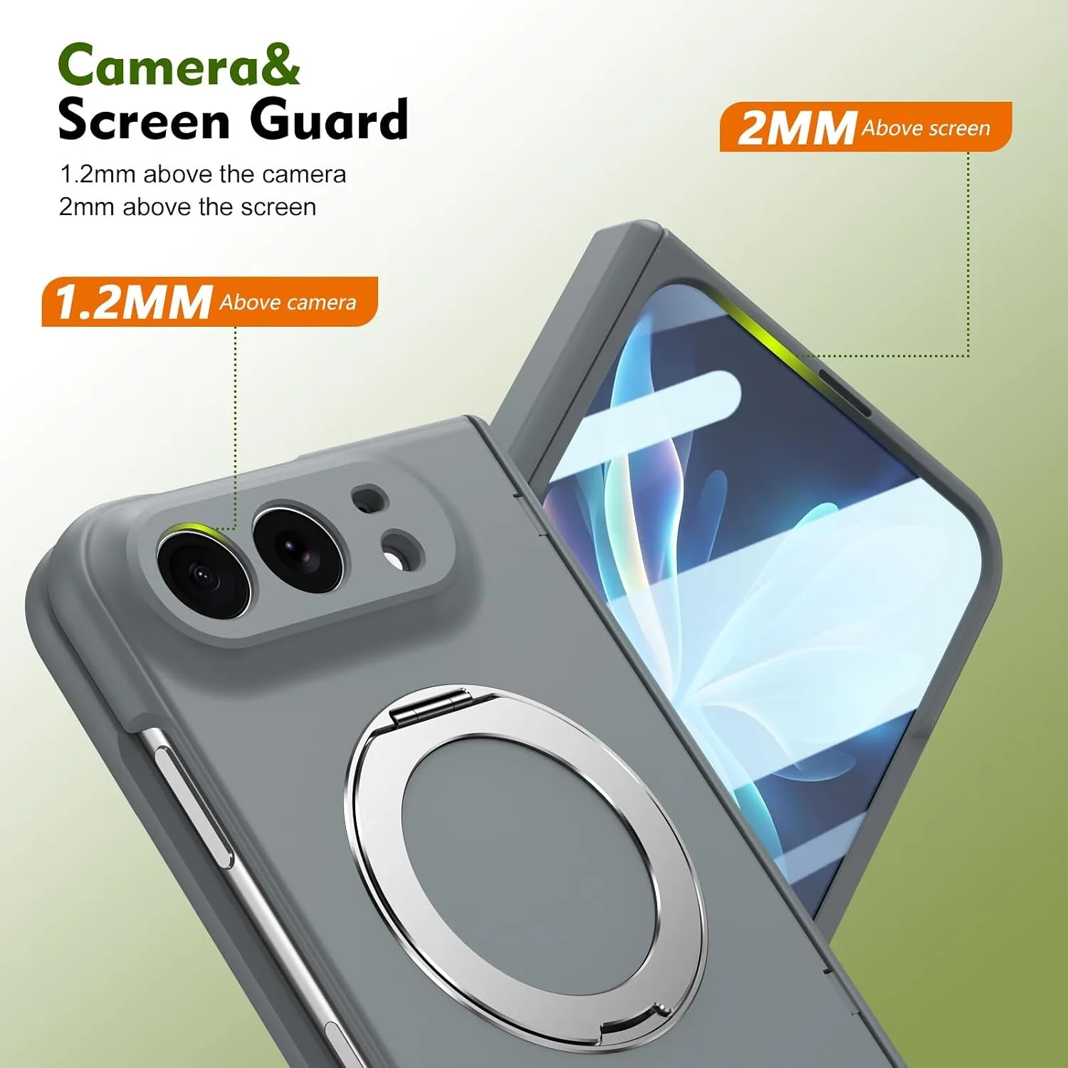 for iPhone Duo Case with Hinge Protection, Gray