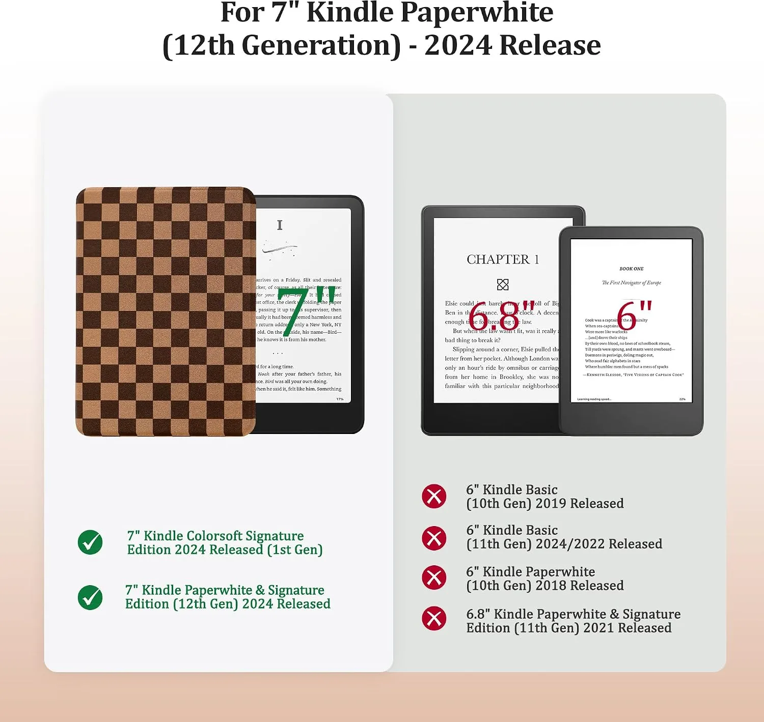 SESENSE Magnetic Case for 7'' Kindle Paperwhite 12th Gen 2024 & Colorsoft
