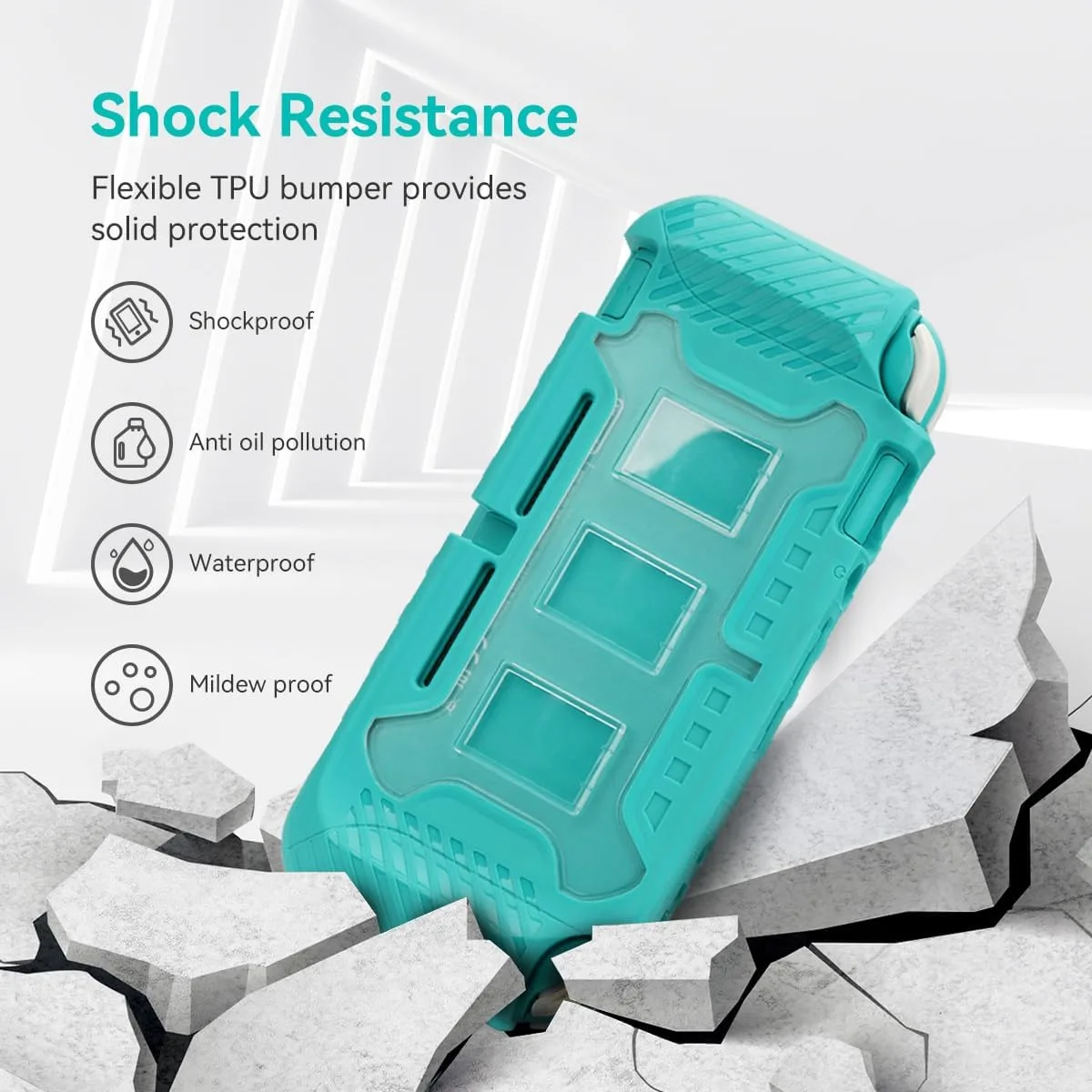 KIWIHOME Protective Case for Switch Lite 2019, with Thumb Grip Caps