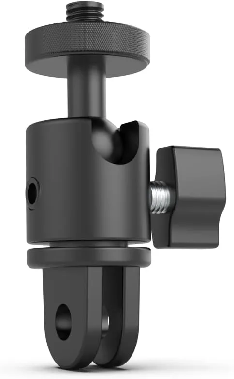 Aluminum 360 Degree Rotation Camera Mount, 1/4 Screw Adjustable Adapter Mount, Compatible with GoPro Hero 12/11/10/9/8/7, DJI, Sony, Xiaomi yi and Other Action Cameras