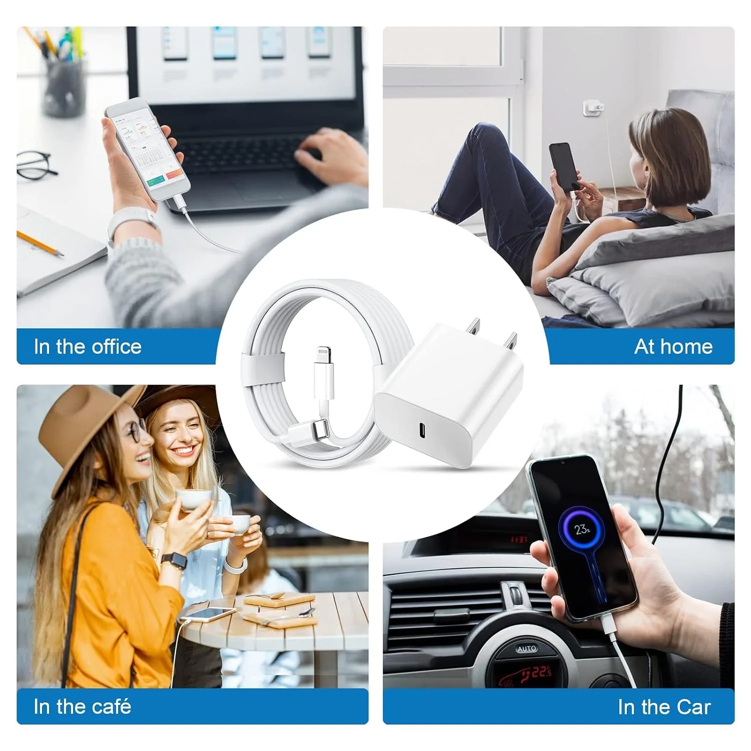 iPhone Charger Fast Charger,USB C Charger 4 Pack, 6FT Lightning Cable