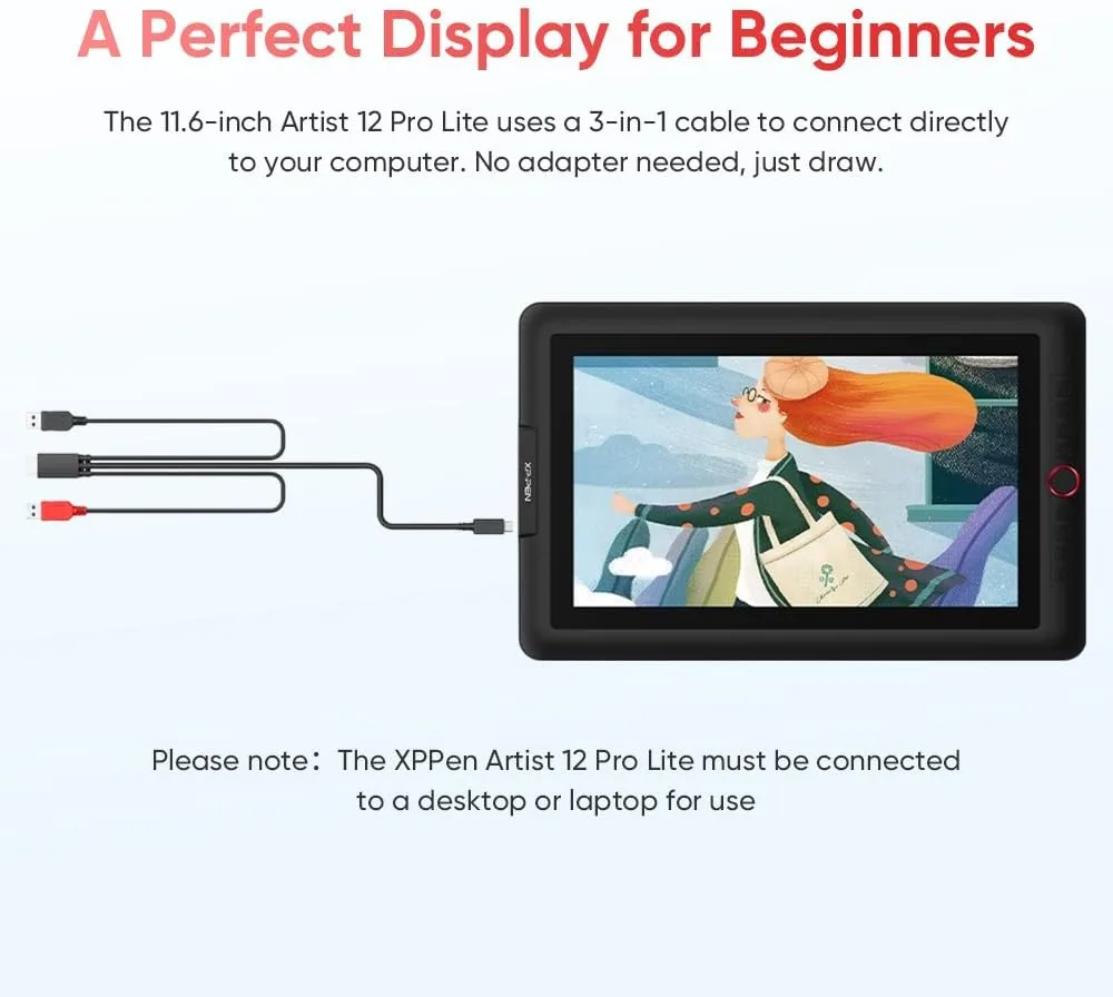 XPPen Artist 12 Pro Lite Version Drawing Tablet with Screen 8192 Stylus