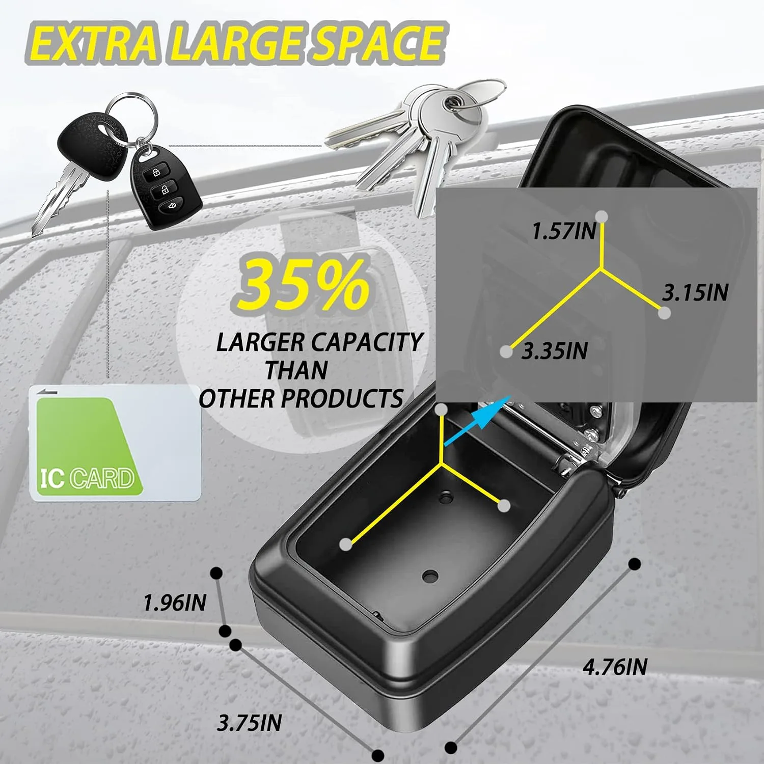 Upgrade SL-591 Car Key Lock Box,Window Lock Box for Turo,Key Lock Box