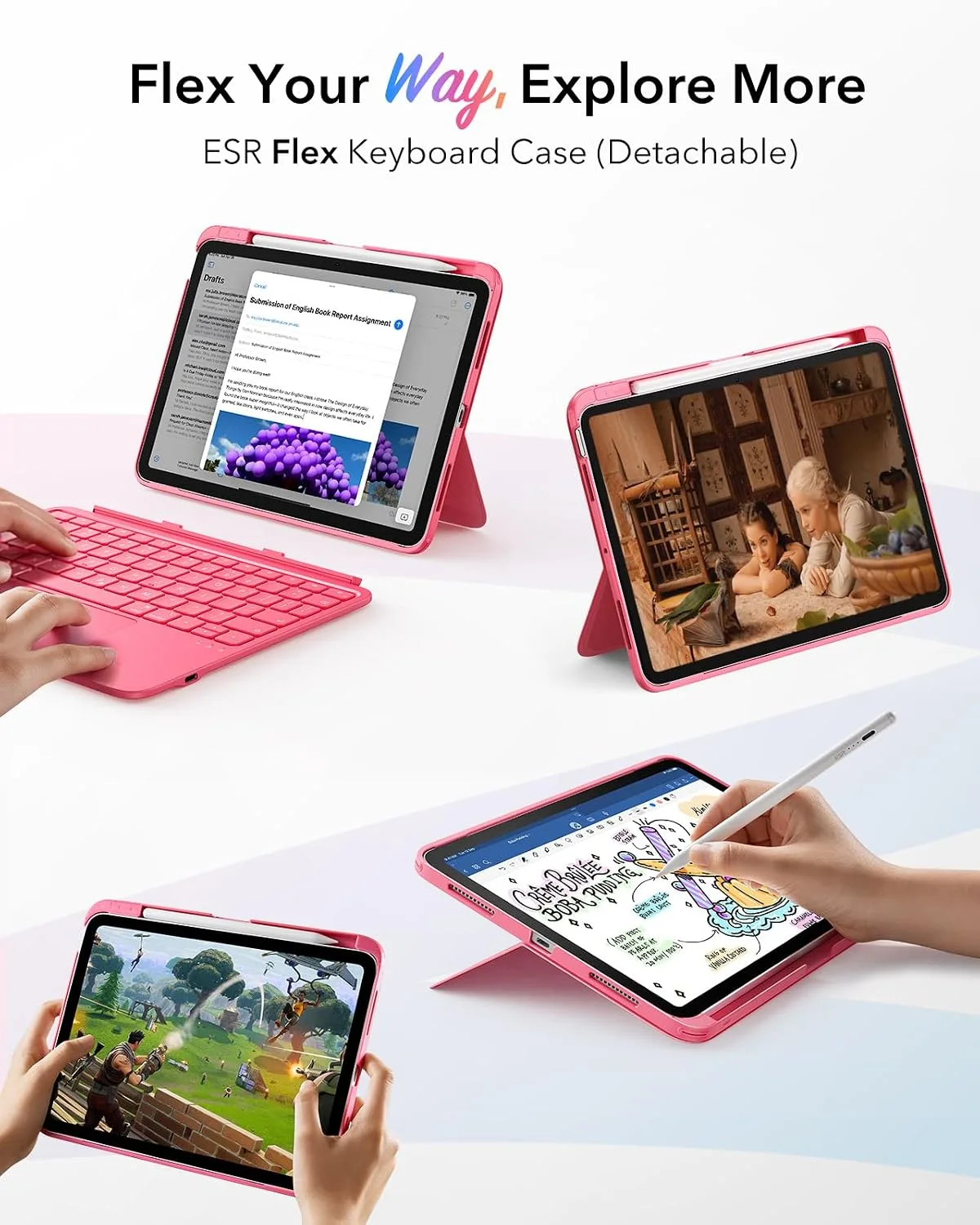 ESR for iPad (A16) 11th/10th Gen Case with Keyboard, Ultra-Light