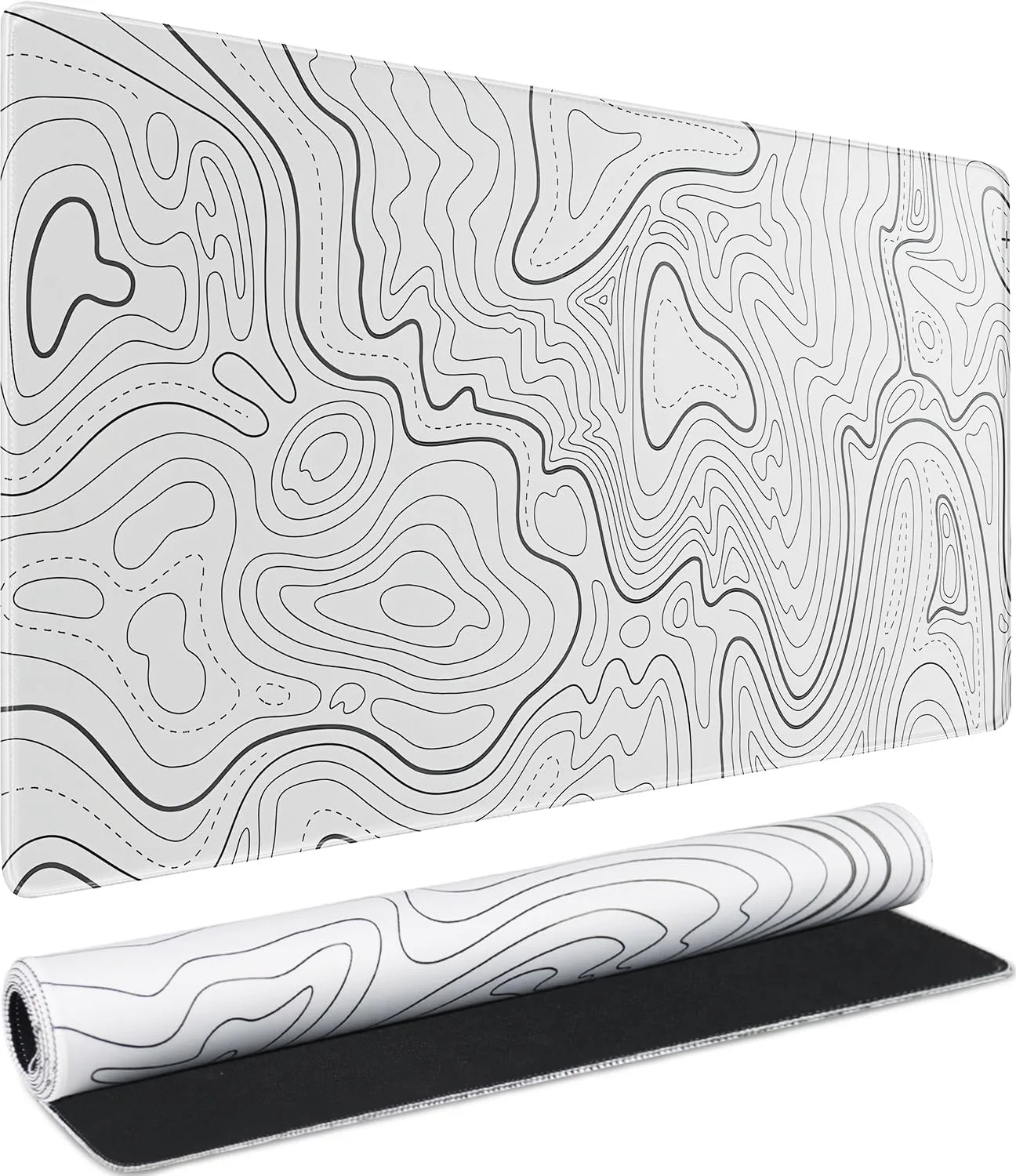 Large Mouse Pad, Water Resist Extra Gaming Large Mousepad with Stitched Edges, 31.5" x 15.7" Non-Slip Rubber Base Office Big Long Keyboard Pad for Office Gamer Home XXL, White