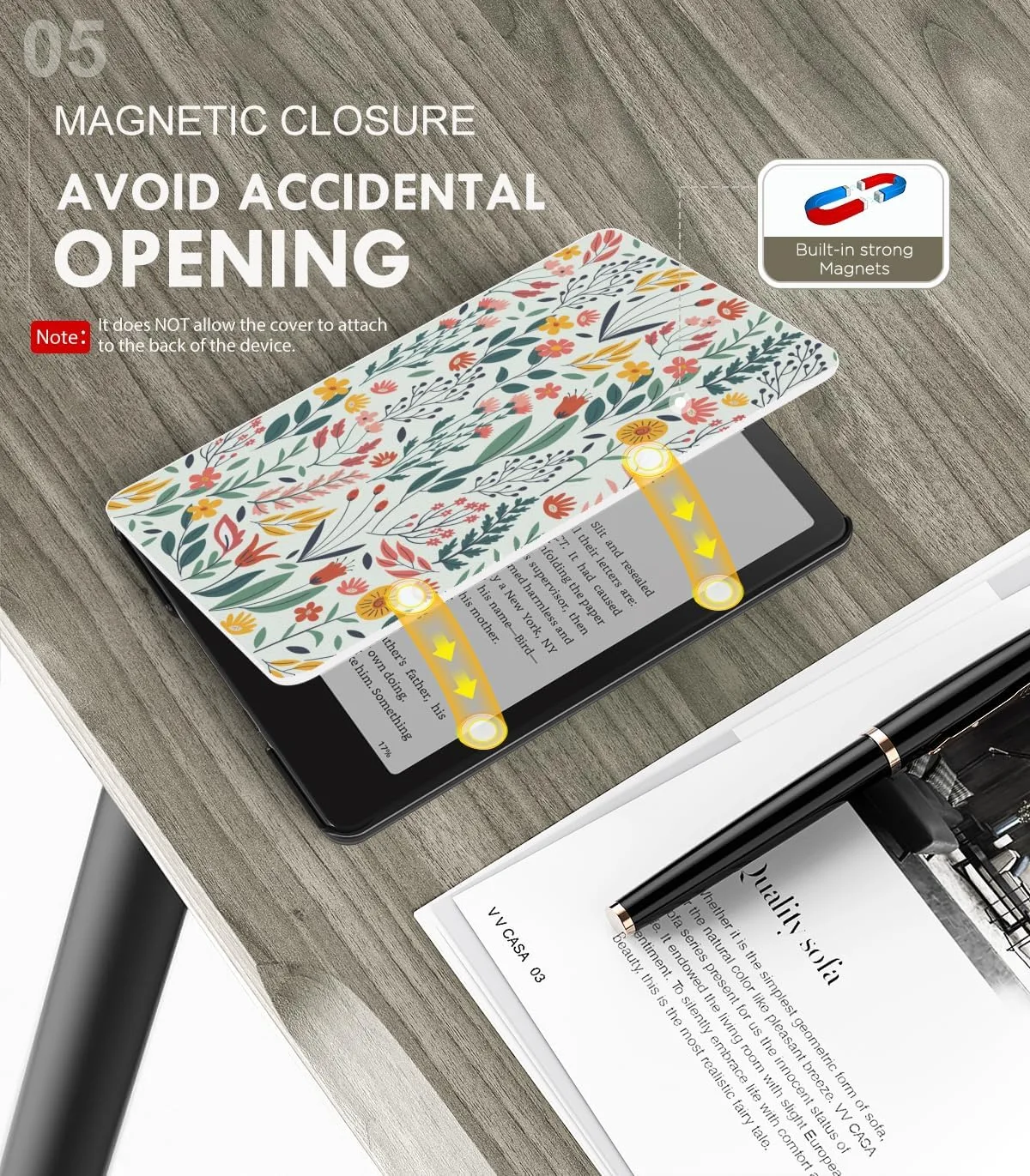 MoKo Case for 7" Kindle Paperwhite 12th Gen 2024/Colorsoft, Flowers