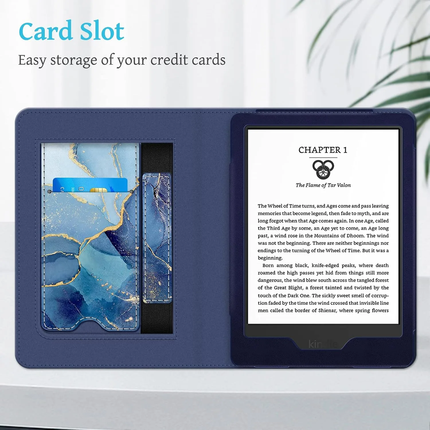 Fintie Stand Case for 6" Kindle 11th Generation 2024/2022, Ocean Marble